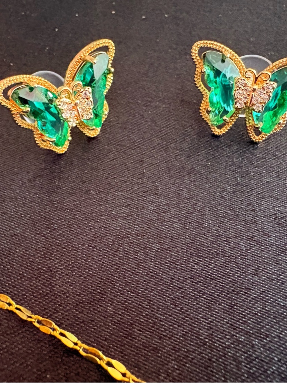 Stainless steel Cute Micro-inlaid Butterfly Necklace Earrings Set Classic - Picture 2 of 13